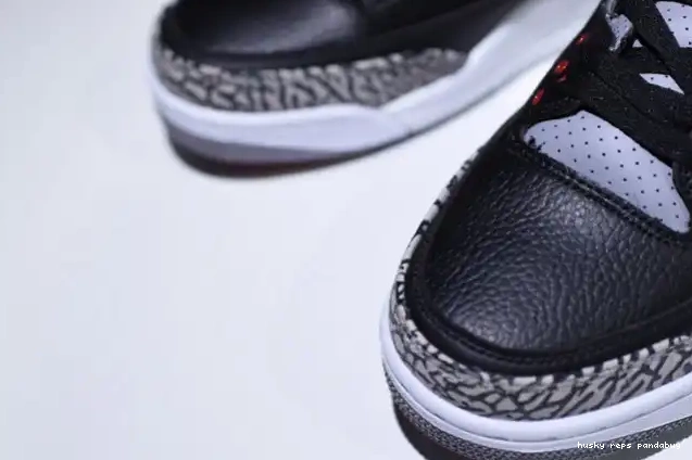Rep Husky 854262-001 Black Jordan 3 Cement Air 0516